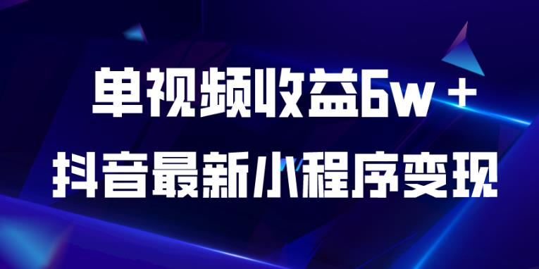 抖音最新小程序变现项目，单视频收益6w＋，小白可做【揭秘】-木石资源网