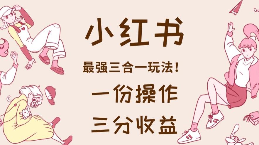 小红书最强三合一玩法，一份操作获得三份收益！【揭秘】-木石资源网