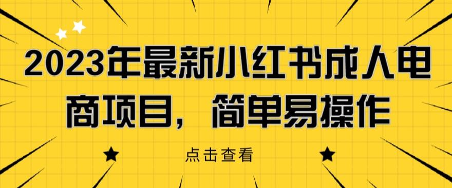 2023年最新小红书成人电商项目，简单易操作【详细教程】【揭秘】-木石资源网
