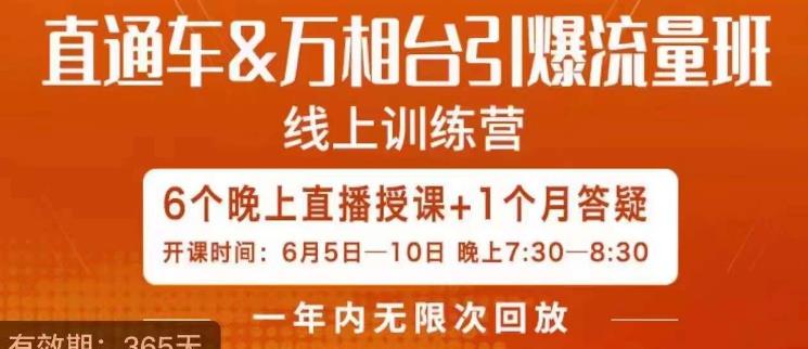 直通车&万相台引爆流量班，6天打通你开直通车·万相台的任督二脉-木石资源网