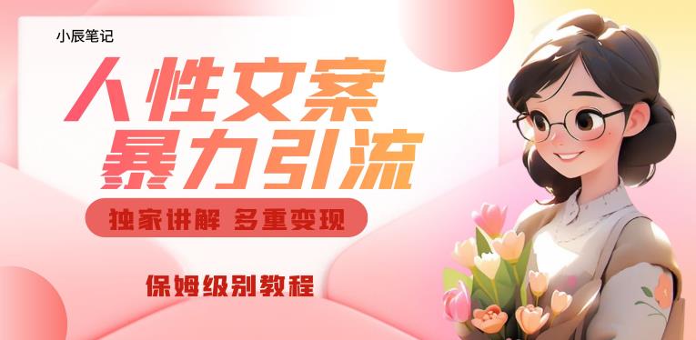 独家人性文案玩法，暴力引流多重变现，保姆级教程【揭秘】-木石资源网