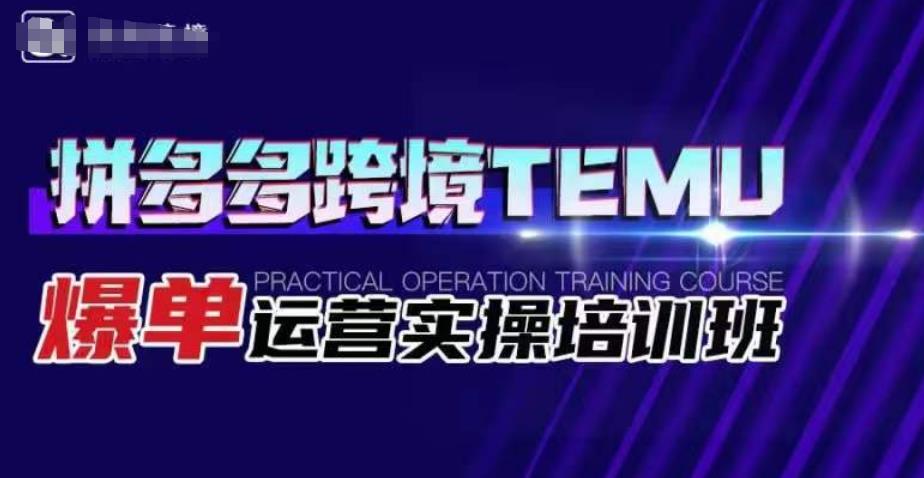 拼多多跨境TEMU爆单运营实操培训班，海外拼多多的选品、运营、爆单-木石资源网