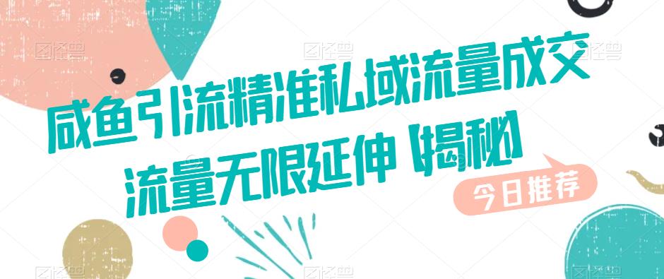 咸鱼引流精准私域流量成交流量无限延伸【揭秘】-木石资源网