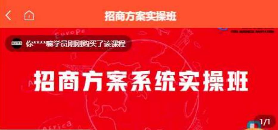 【一度招商】招商方案系统实操班 价值1980元-木石资源网