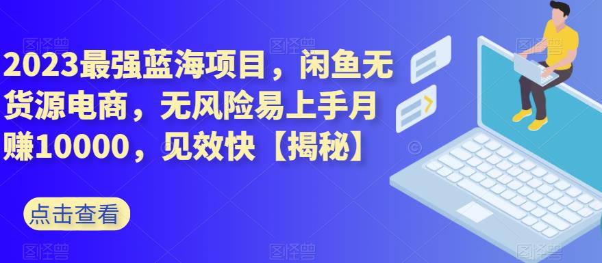 2023最强蓝海项目，闲鱼无货源电商，无风险易上手月赚10000，见效快【揭秘】-木石资源网