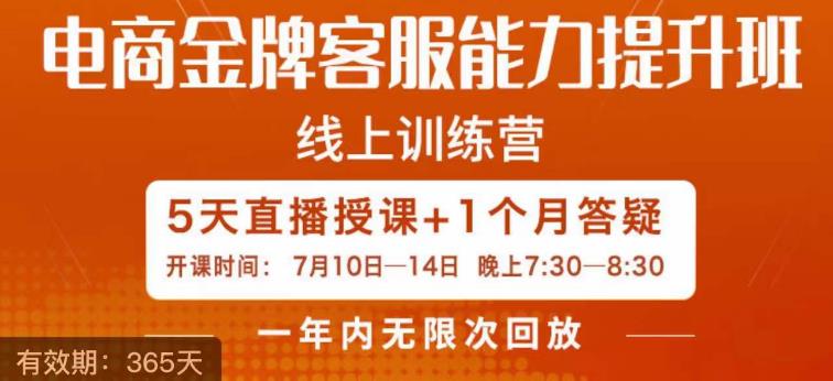 电商金牌客服能力提升班，提升客服能力是你店铺业绩的关键要素-木石资源网