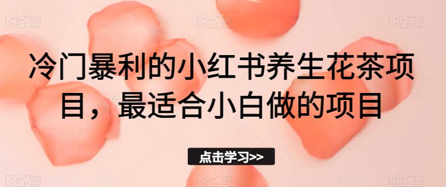 冷门暴利的小红书养生花茶项目，最适合小白做的项目【揭秘】-木石资源网