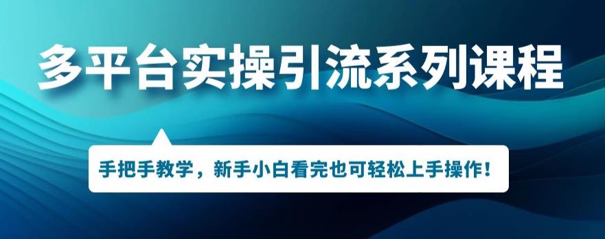 多平台引流实操系列课程，新手小白看完也可轻松上手进行引流操作-木石资源网