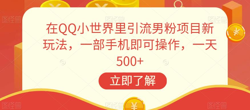 在QQ小世界里引流男粉项目新玩法，一部手机即可操作，一天500+【揭秘】-木石资源网