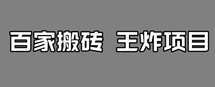 百家最新搬运玩法，单号月入5000+【揭秘】-木石资源网