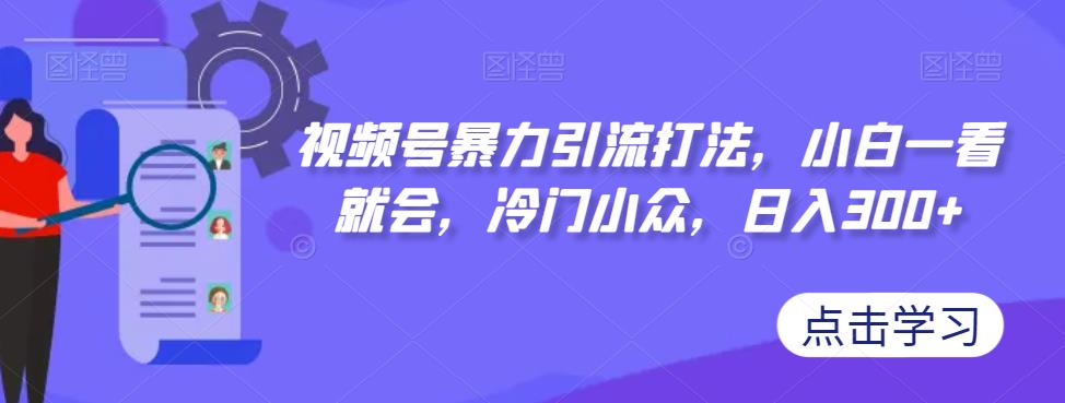 视频号暴力引流打法，小白一看就会，冷门小众，日入300+【揭秘】-木石资源网