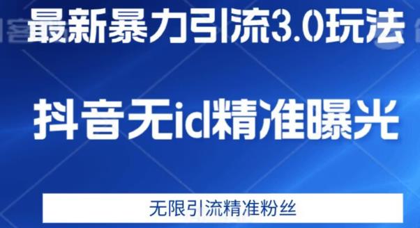 最新暴力引流3.0版本，抖音无id暴力引流各行业精准用户-木石资源网