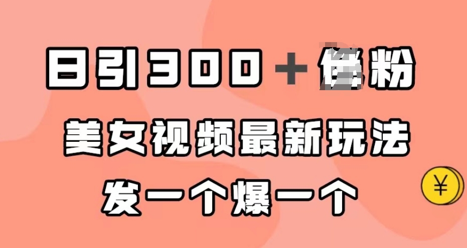 日引300＋男粉，美女视频最新玩法，发一个爆一个【揭秘】-木石资源网