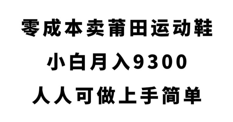 零成本卖莆田运动鞋，小白月入9300，人人可做上手简单【揭秘】-木石资源网