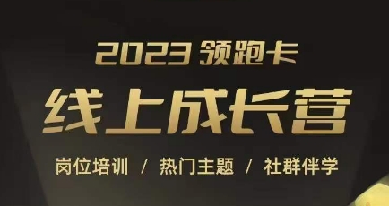 2023领跑卡线上成长营，淘宝运营各岗位培训，直通车、万相台、引力魔方、引流等，帮助突破成长瓶颈-木石资源网