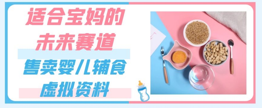 适合宝妈的未来赛道，售卖婴儿辅食虚拟资料，一份9.9-69.9元闭眼赚钱-木石资源网