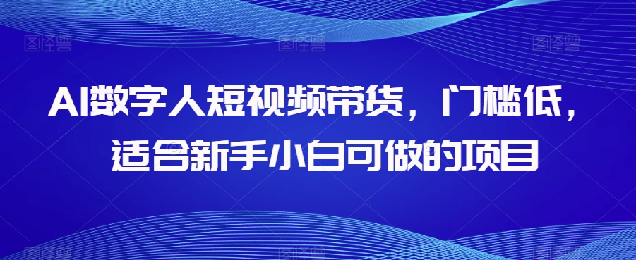 AI数字人短视频带货，门槛低，适合新手小白可做的项目-木石资源网