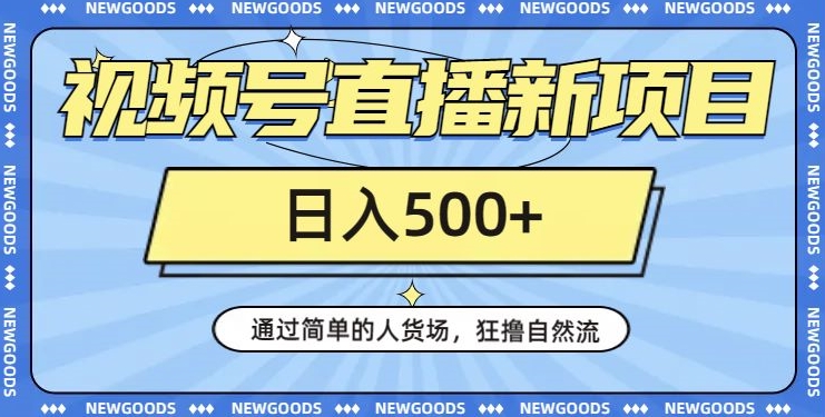 视频号直播新项目，通过简单的人货场，狂撸自然流，日入500+【260G资料】-木石资源网