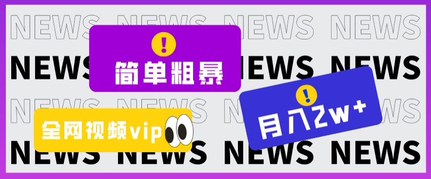 简单粗暴零成本，高回报，全网视频VIP掘金项目，月入2万＋【揭秘】-木石资源网