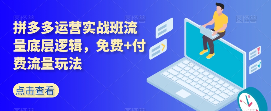 拼多多运营实战班流量底层逻辑，免费+付费流量玩法-木石资源网