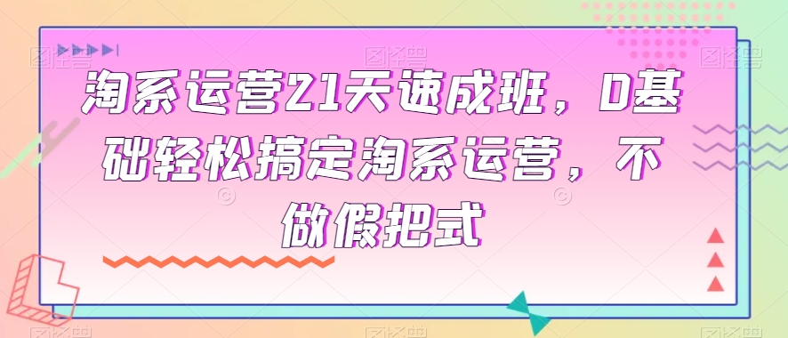 淘系运营21天速成班，0基础轻松搞定淘系运营，不做假把式-木石资源网