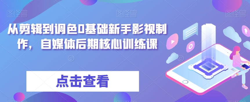 从剪辑到调色0基础新手影视制作，自媒体后期核心训练课-木石资源网