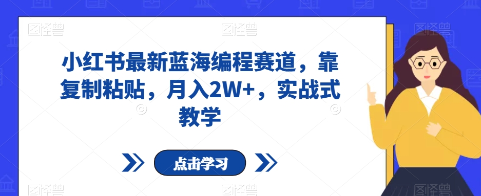 小红书最新蓝海编程赛道，靠复制粘贴，月入2W+，实战式教学【揭秘】-木石资源网