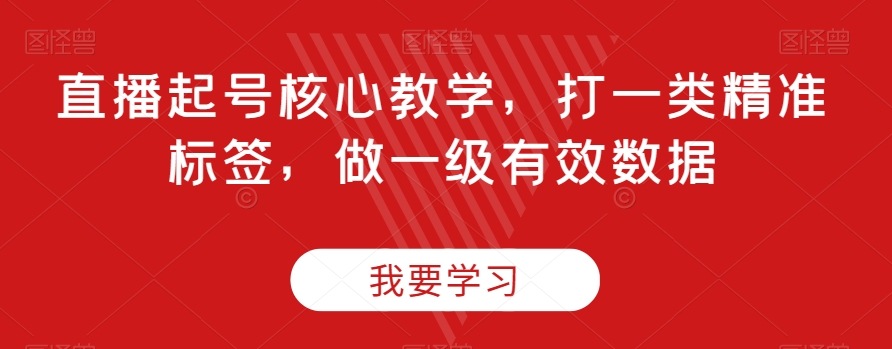 直播起号核心教学，打一类精准标签，做一级有效数据-木石资源网