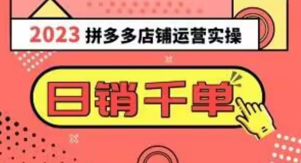 2023拼多多运营实操，每天30分钟日销1000＋，爆款选品技巧大全（10节课）-木石资源网