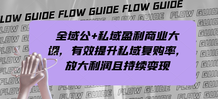 全域公+私域盈利商业大课，有效提升私域复购率，放大利润且持续变现-木石资源网