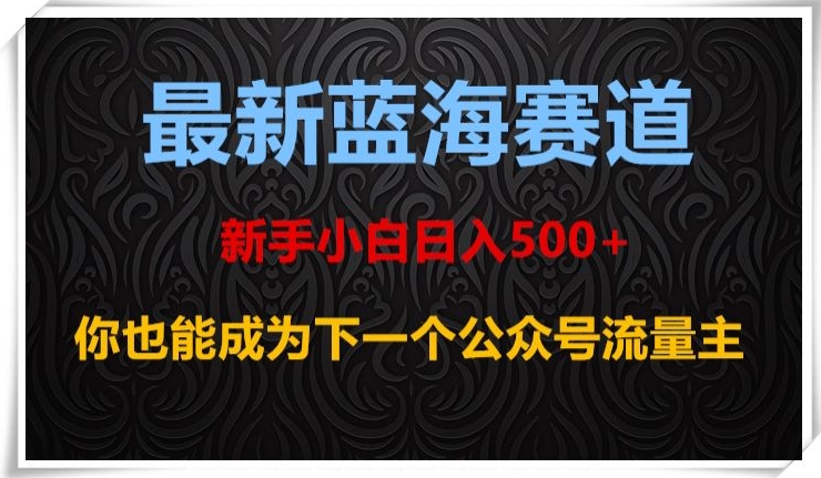 最新蓝海赛道，新手小白日入500+，你也能成为下一个公众号流量主【揭秘】-木石资源网