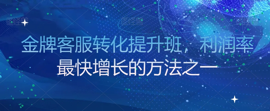金牌客服转化提升班，利润率最快增长的方法之一-木石资源网