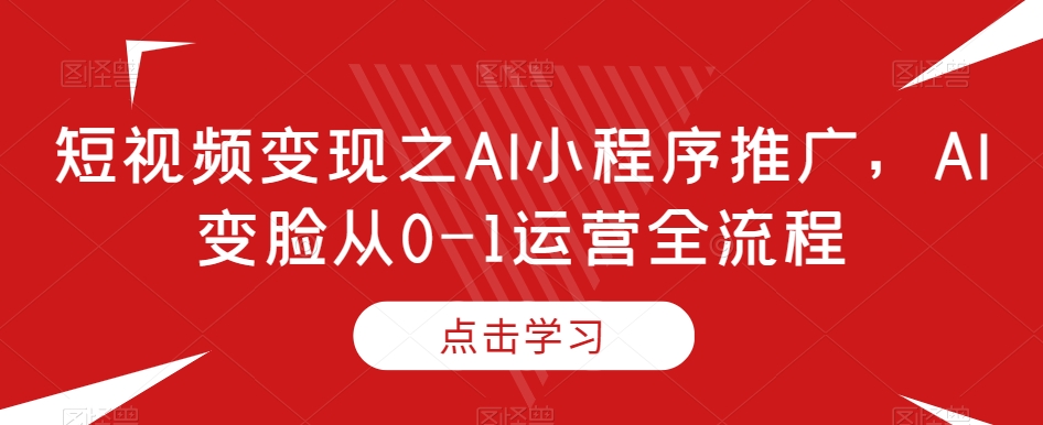 短视频变现之AI小程序推广，AI变脸从0-1运营全流程-木石资源网