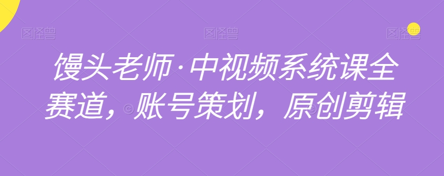 馒头老师·中视频系统课全赛道，账号策划，原创剪辑-木石资源网