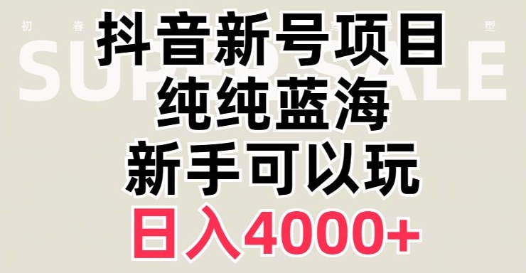 抖音蓝海赛道，必须是新账号，日入4000+【揭秘】-木石资源网