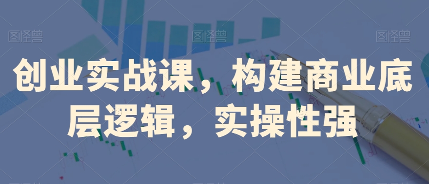 创业实战课，​构建商业底层逻辑，实操性强-木石资源网