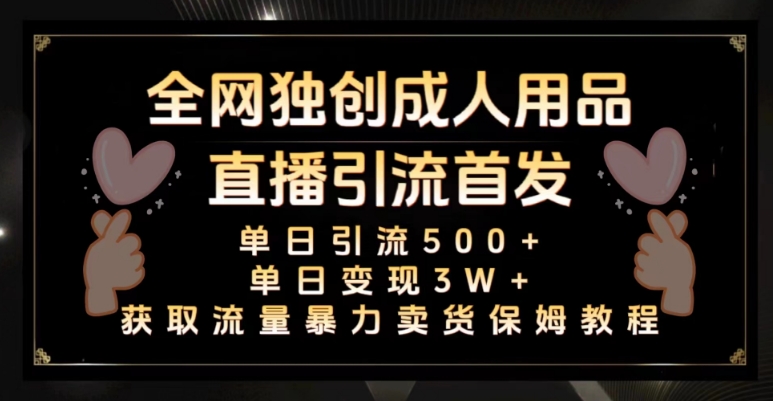 全网独创真人主播+无人直播单日引流500+，橙人用品暴力卖货单日变现3W+保姆似教学2.0【揭秘】-木石资源网