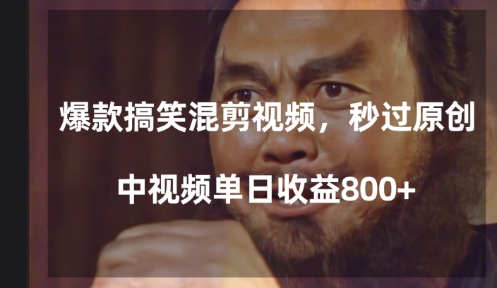 爆款搞笑混剪视频，百分百过原创，单日中视频播放收益800+【揭秘】-木石资源网