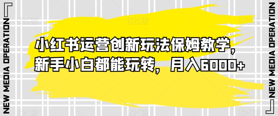 小红书运营创新玩法保姆教学，新手小白都能玩转，月入6000+【揭秘】-木石资源网