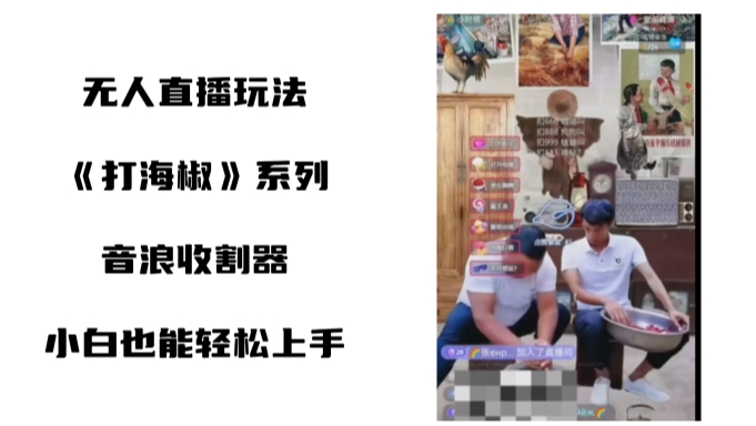 打海椒无人直播整蛊项目，小白轻松上手撸音浪收割器-木石资源网