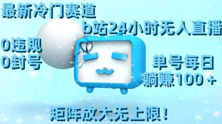 最新冷门赛道，b站24小时无人直播，0违规0封号，单号每日躺赚100＋，矩阵放大无上限【揭秘】-木石资源网