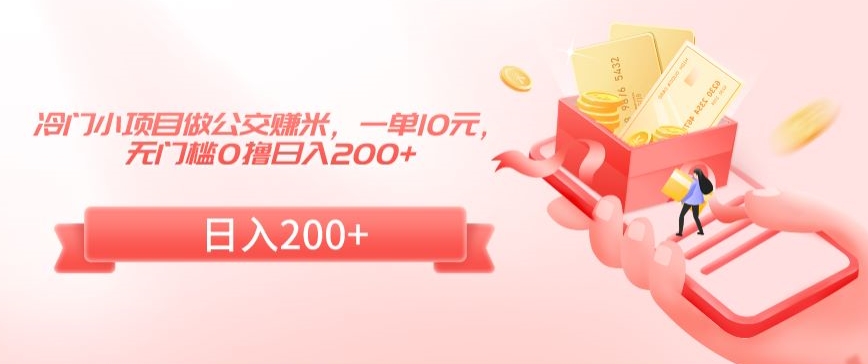 冷门小项目做公交赚米，一单10元，无门槛0撸日入200+【揭秘】-木石资源网