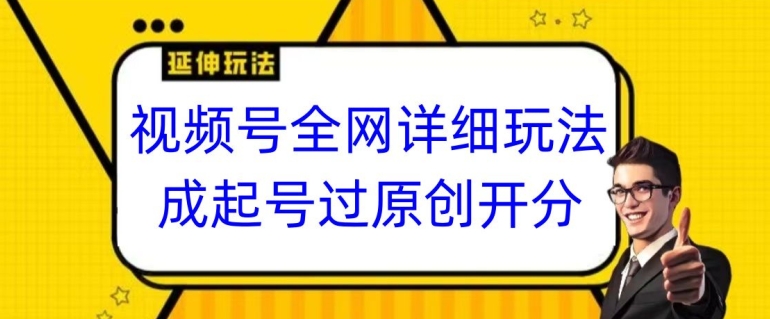 视频号全网最详细玩法，起号过原创开分成，单号日入300+【揭秘】-木石资源网
