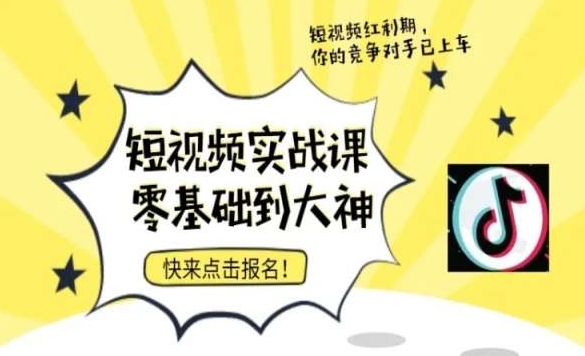 短视频零基础落地实操训练营，短视频实战课零基础到大神-木石资源网