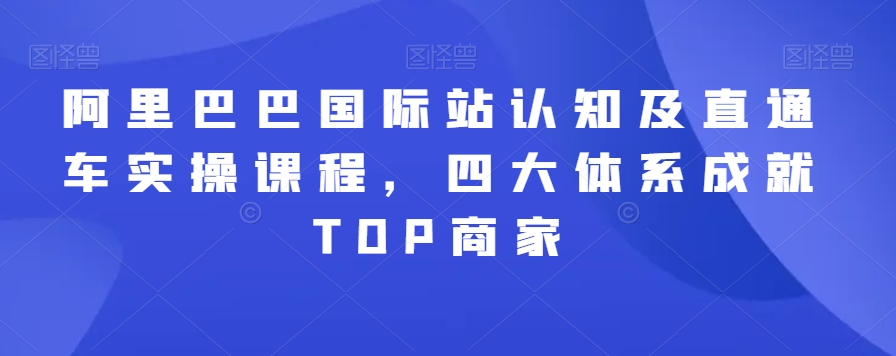 阿里巴巴国际站认知及直通车实操课程，四大体系成就TOP商家-木石资源网