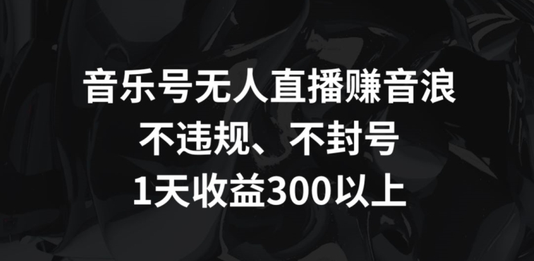 音乐号无人直播赚音浪，不违规、不封号，1天收益300+【揭秘】-木石资源网