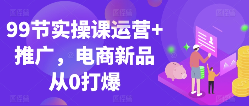 99节实操课运营+推广，电商新品从0打爆-木石资源网