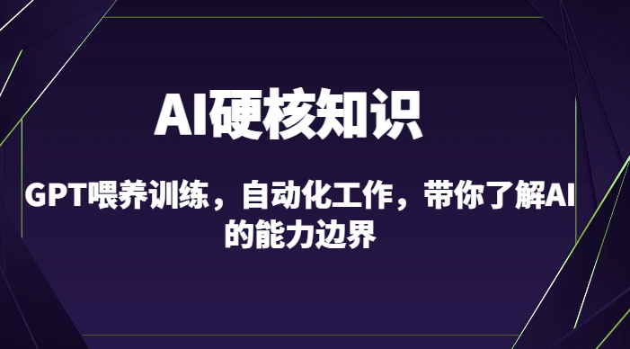 AI硬核知识-GPT喂养训练，自动化工作，带你了解AI的能力边界（10节课）-木石资源网