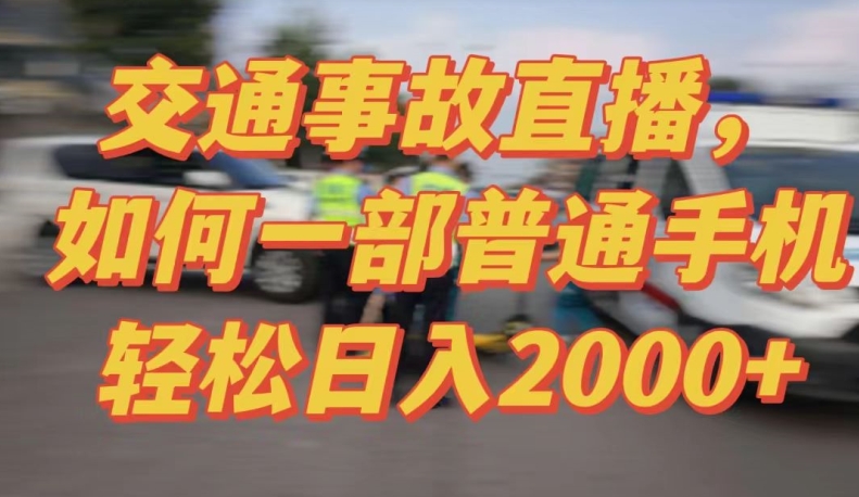 2024最新玩法半无人交通事故直播，实战式教学，轻松日入2000＋，人人都可做【揭秘】-木石资源网