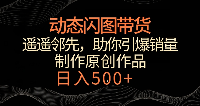 动态闪图带货，遥遥领先，冷门玩法，助你轻松引爆销量，日赚500+【揭秘】-木石资源网